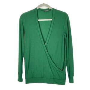 Women’s Long Sleeve Green‎ Knit Surplus Top